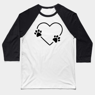 Dog Heart Dog Paw Dog Mom Dog Mama Baseball T-Shirt